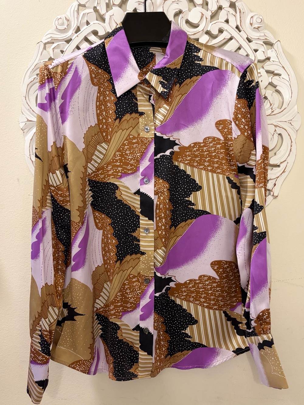 Equipment Femme Sedienne Hyacinth Silk Blouse Womens Large Excellent Condition